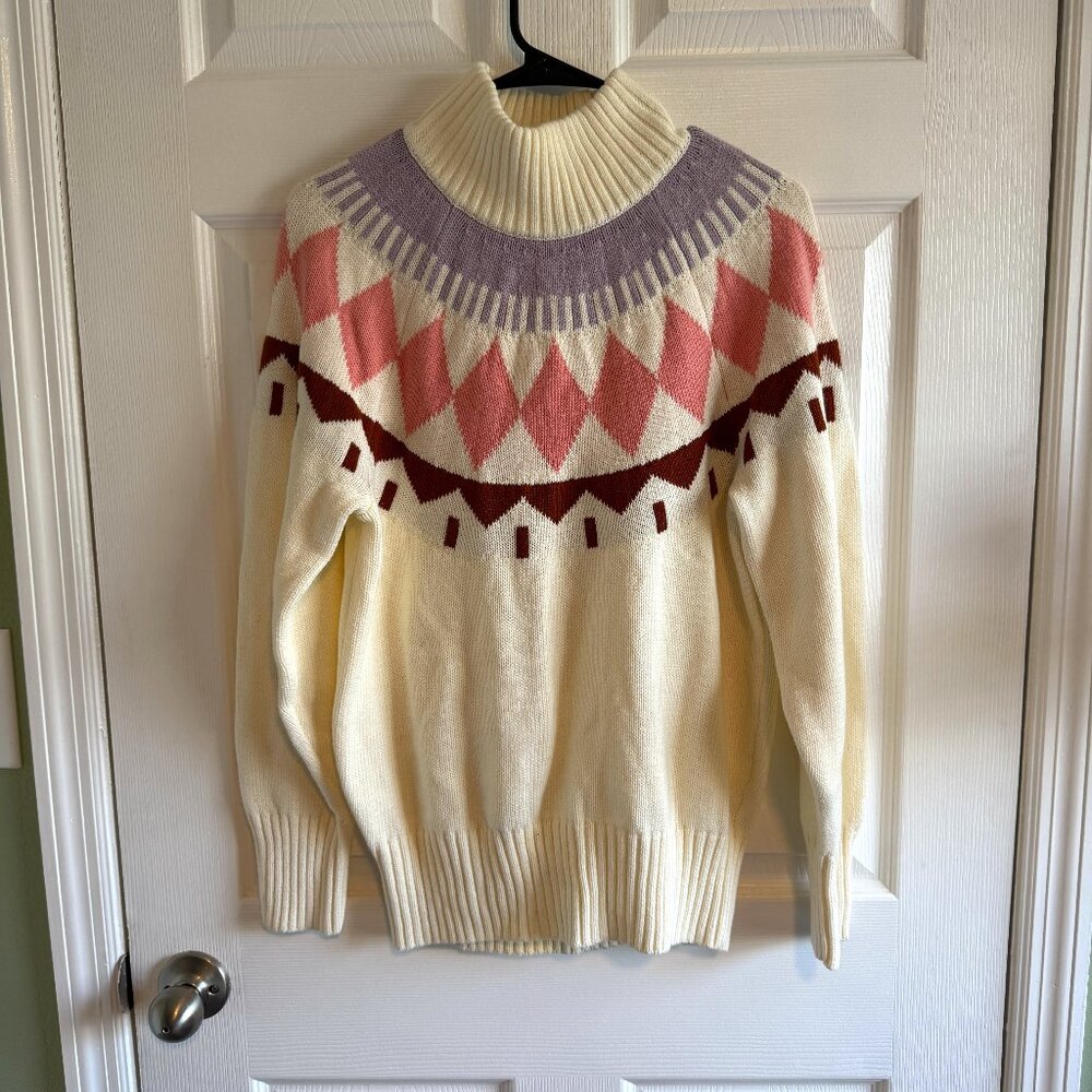 Free Assembly Women's Fair Isle Sweater Size Medium winter fall sweater weather